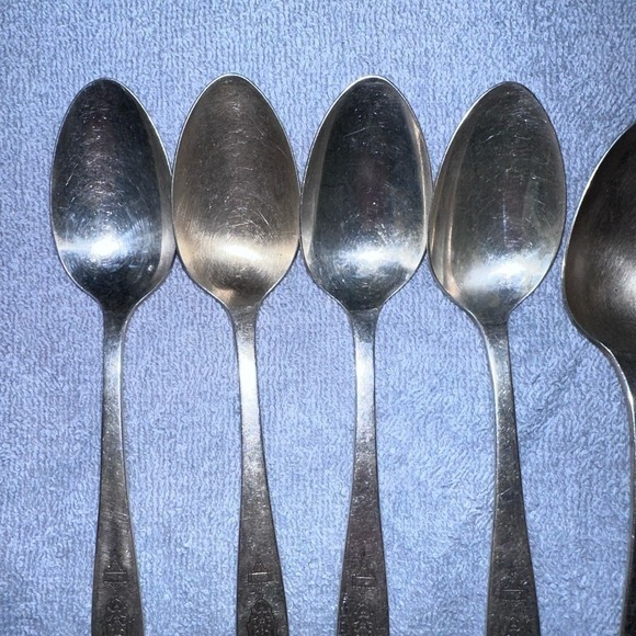 Vintage Oneida Community Plate BIRD OF PARADISE TeaSpoon Set - Picture 5 of 6